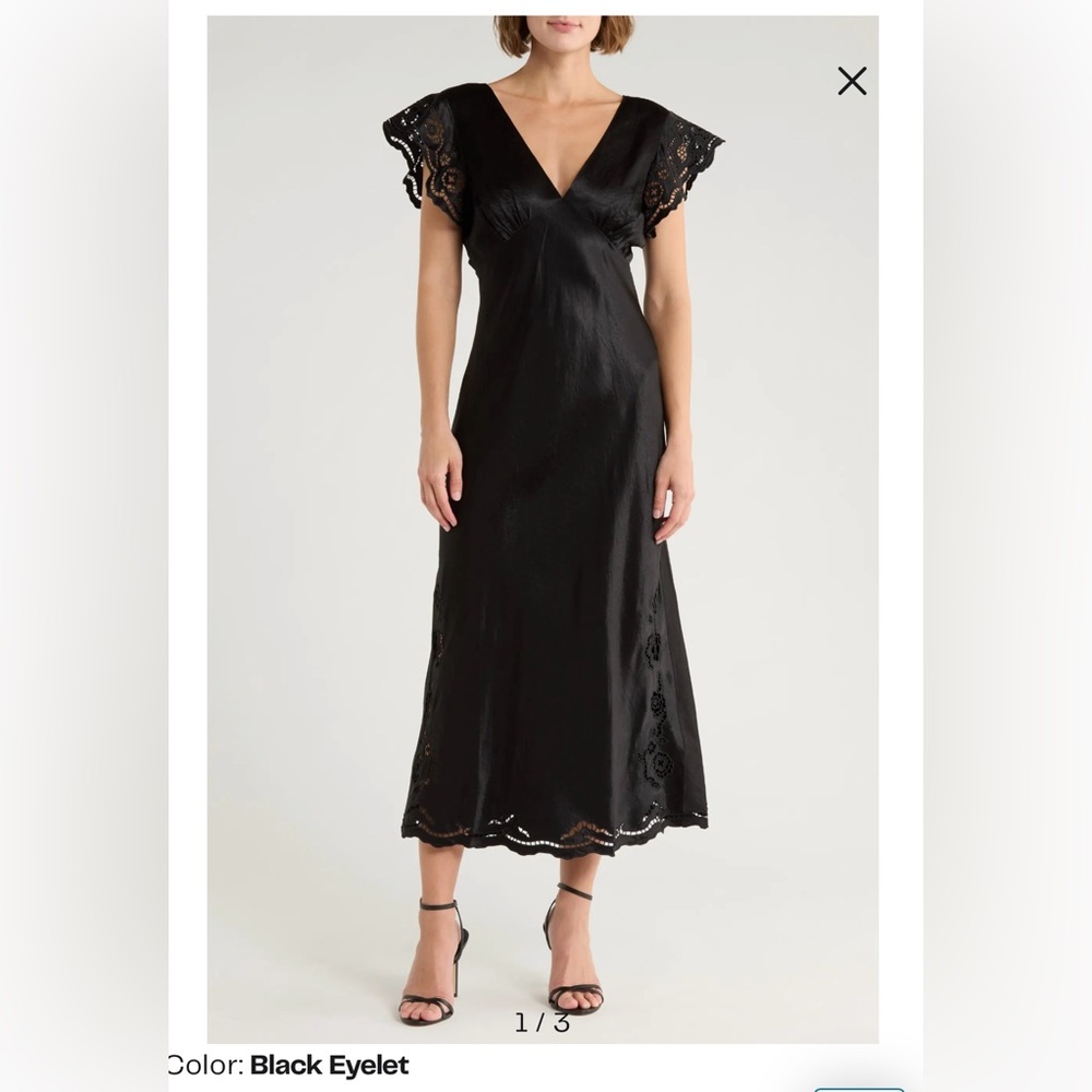 Elegant Black Lace Sleeve Dress